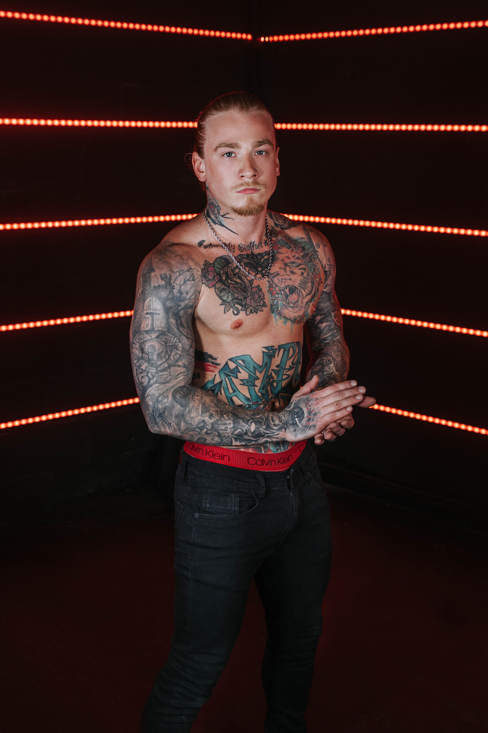 Damian the tattooed buff butler of Las Vegas