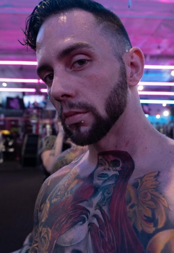 Damian the tattooed buff butler of Las Vegas